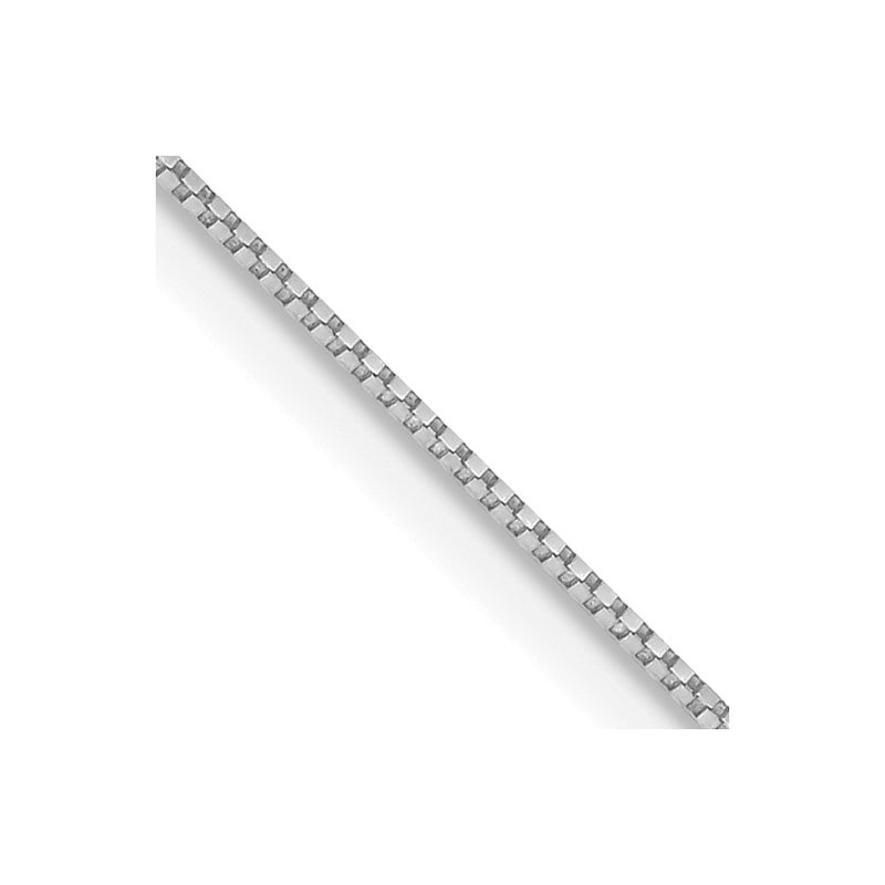 10K White Gold .7mm Box Chain Necklace