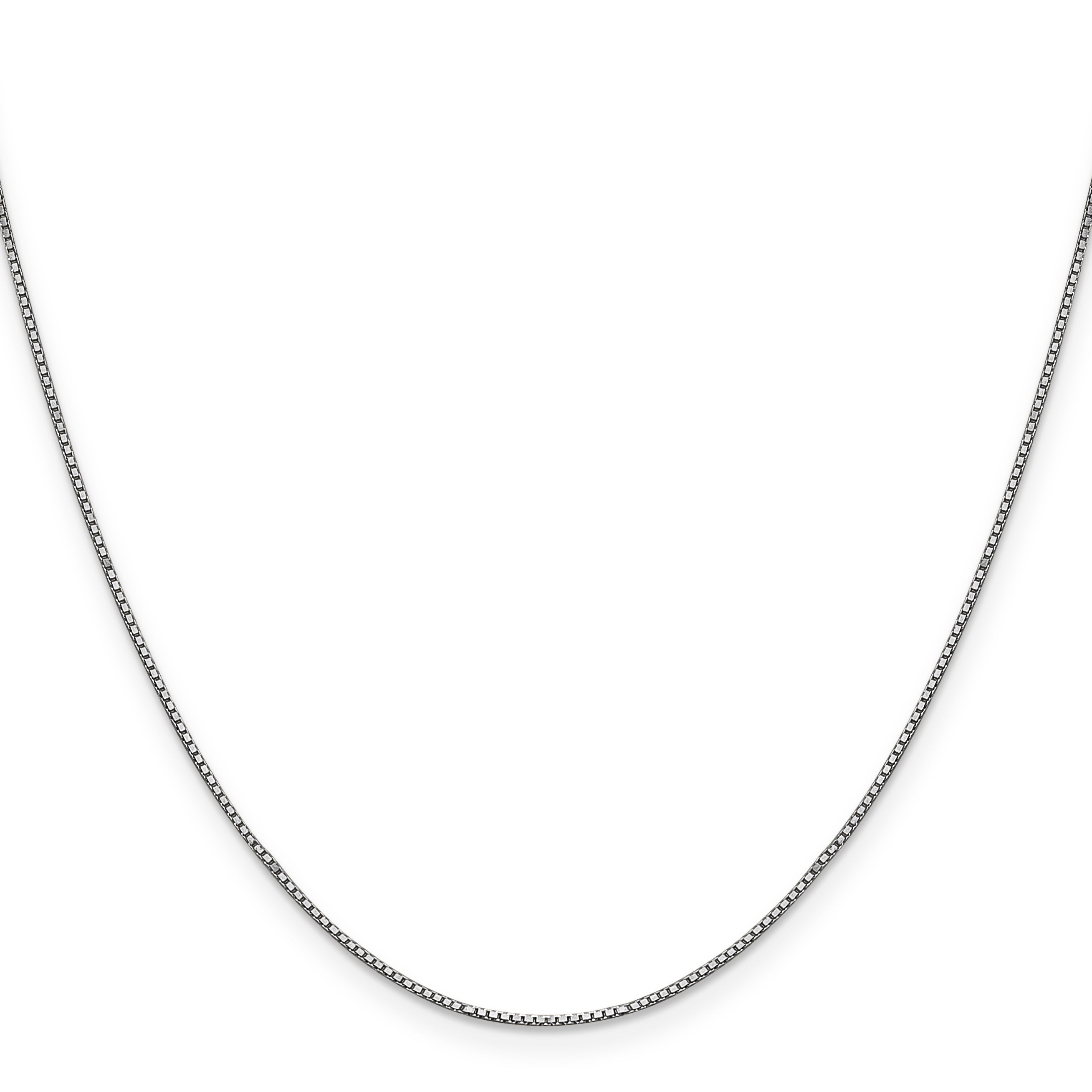 18 Inch 10K White Gold .9mm Box Chain