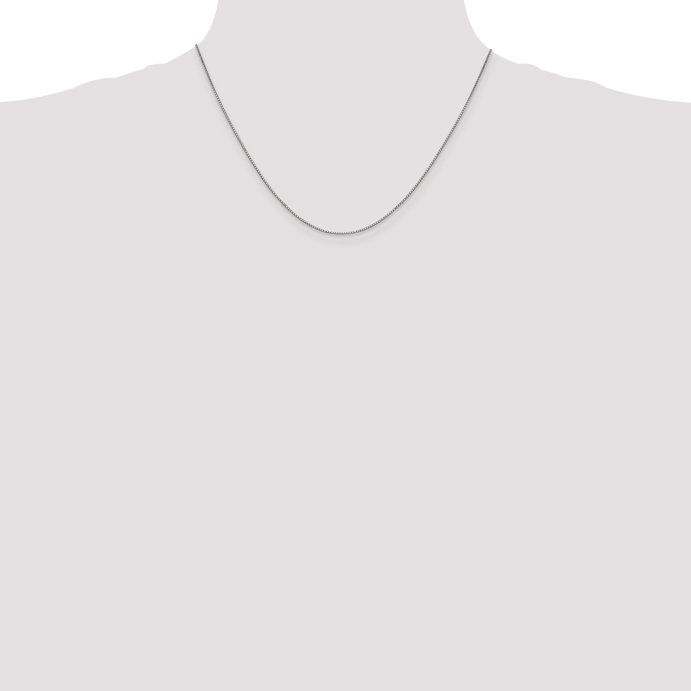 18 Inch 10K White Gold .9mm Box Chain