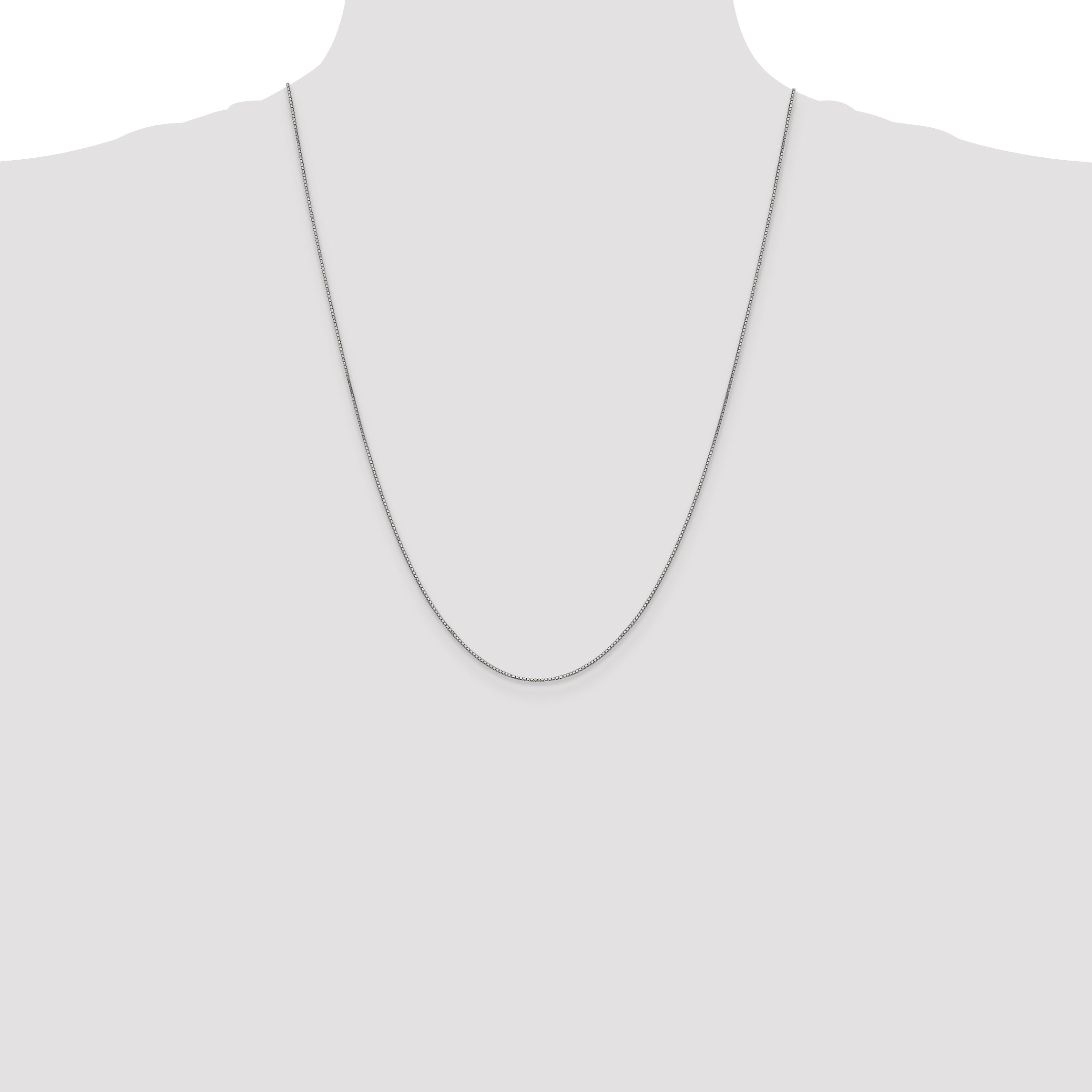 24 Inch 10K White Gold .9mm Box Chain