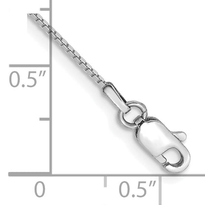 7 Inch 10K White Gold .9mm Box Chain