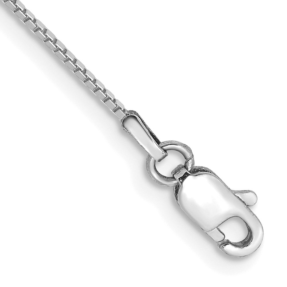 10K White Gold .9mm Box Chain Bracelet