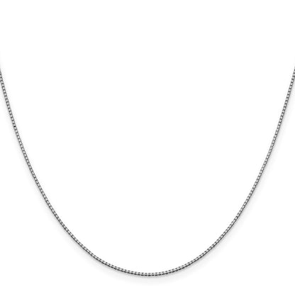 10K White Gold 1mm Box Chain Necklace