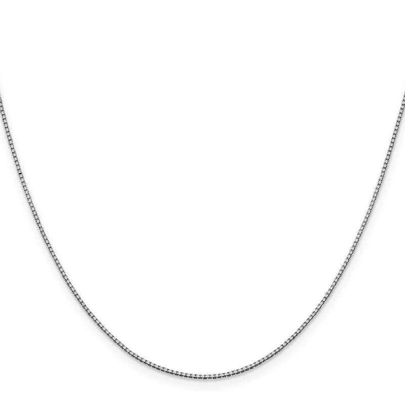 10K White Gold 1mm Box Chain Necklace