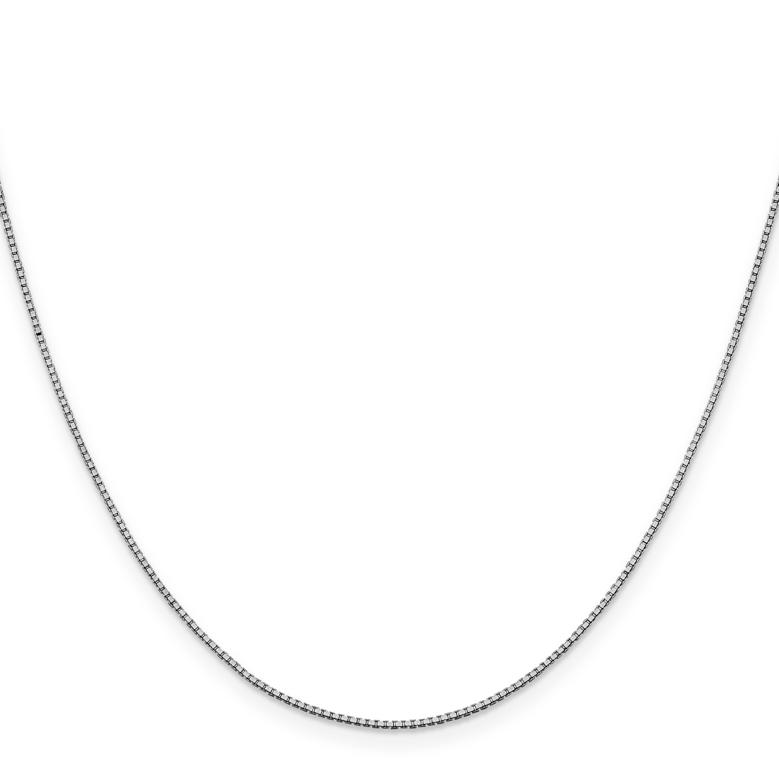 18 Inch 10K White Gold 1mm Box Chain