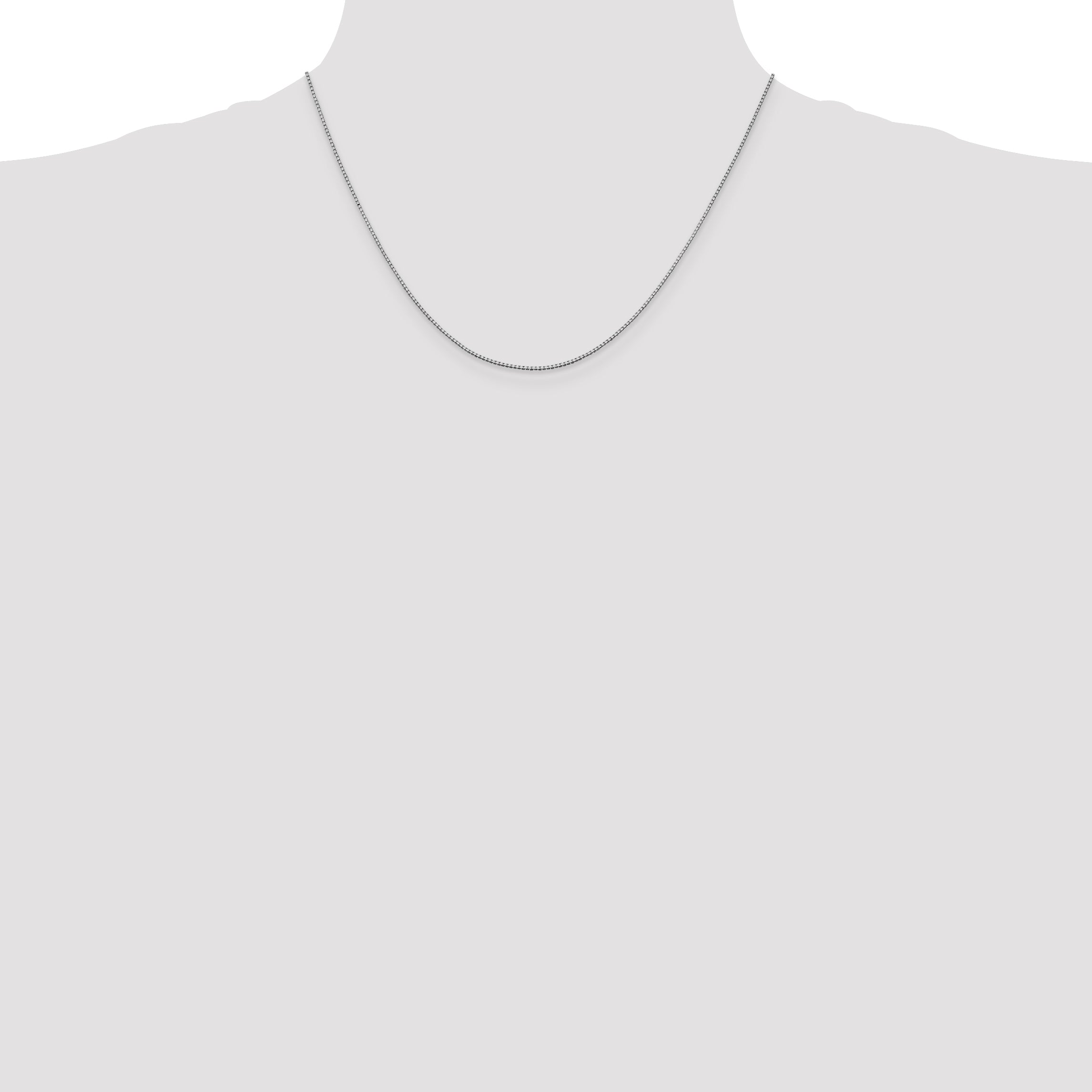 18 Inch 10K White Gold 1mm Box Chain