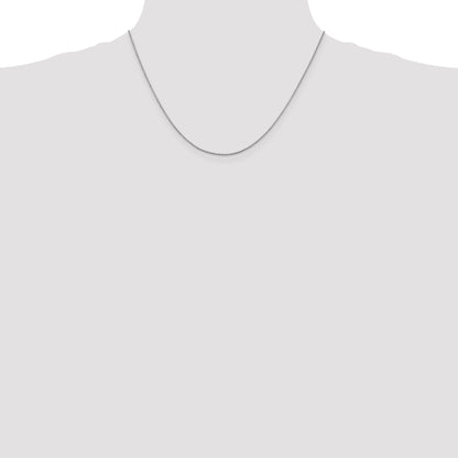18 Inch 10K White Gold 1mm Box Chain