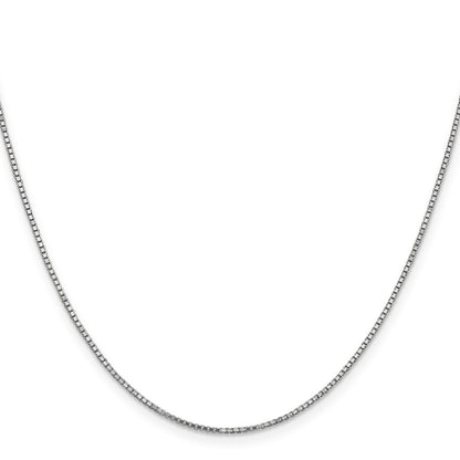 10K White Gold Wg 1.1mm Box Chain Necklace