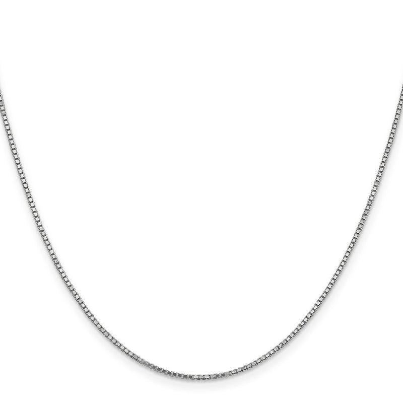 10K White Gold Wg 1.1mm Box Chain Necklace