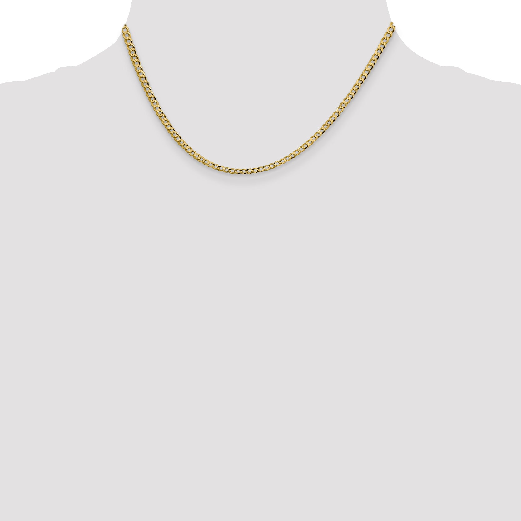 10K Yellow Gold 10K 3.1mm Lightweight Flat Cuban Chain