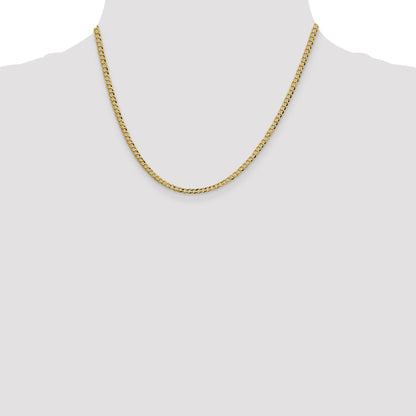 10K Yellow Gold 10K 3.1mm Lightweight Flat Cuban Chain