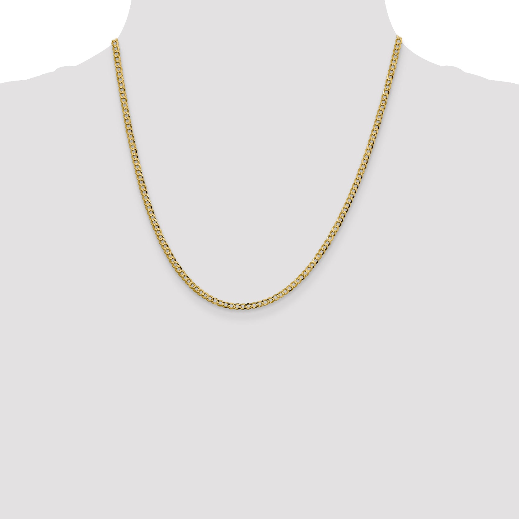 10K Yellow Gold 10K 3.1mm Lightweight Flat Cuban Chain