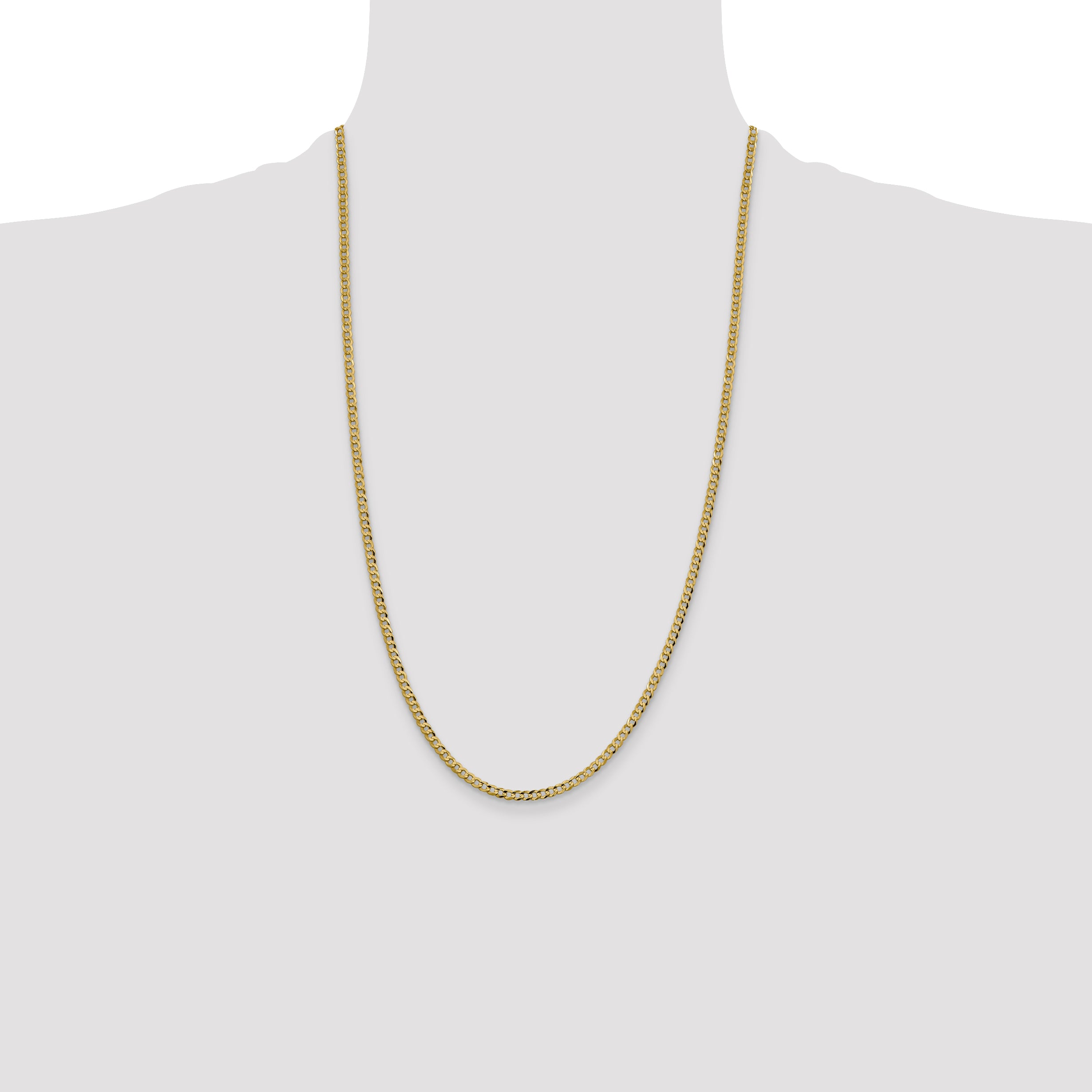 10K Yellow Gold 10K 3.1mm Lightweight Flat Cuban Chain