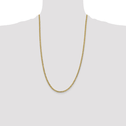 10K Yellow Gold 10K 3.1mm Lightweight Flat Cuban Chain