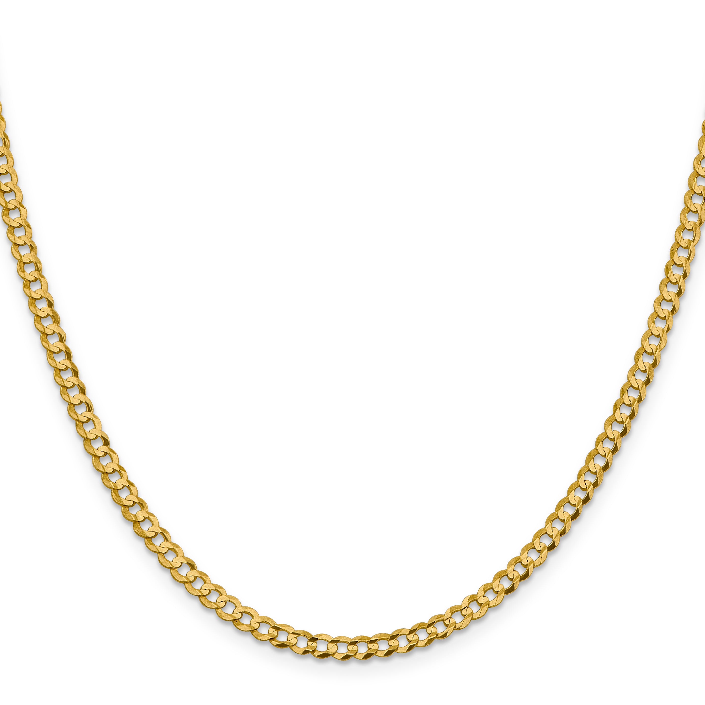 10K Yellow Gold 10K 3.7mm Lightweight Flat Cuban Chain