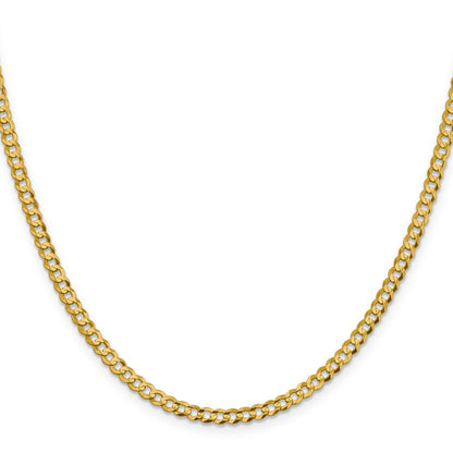 10K Yellow Gold 10K 3.7mm Lightweight Flat Cuban Chain