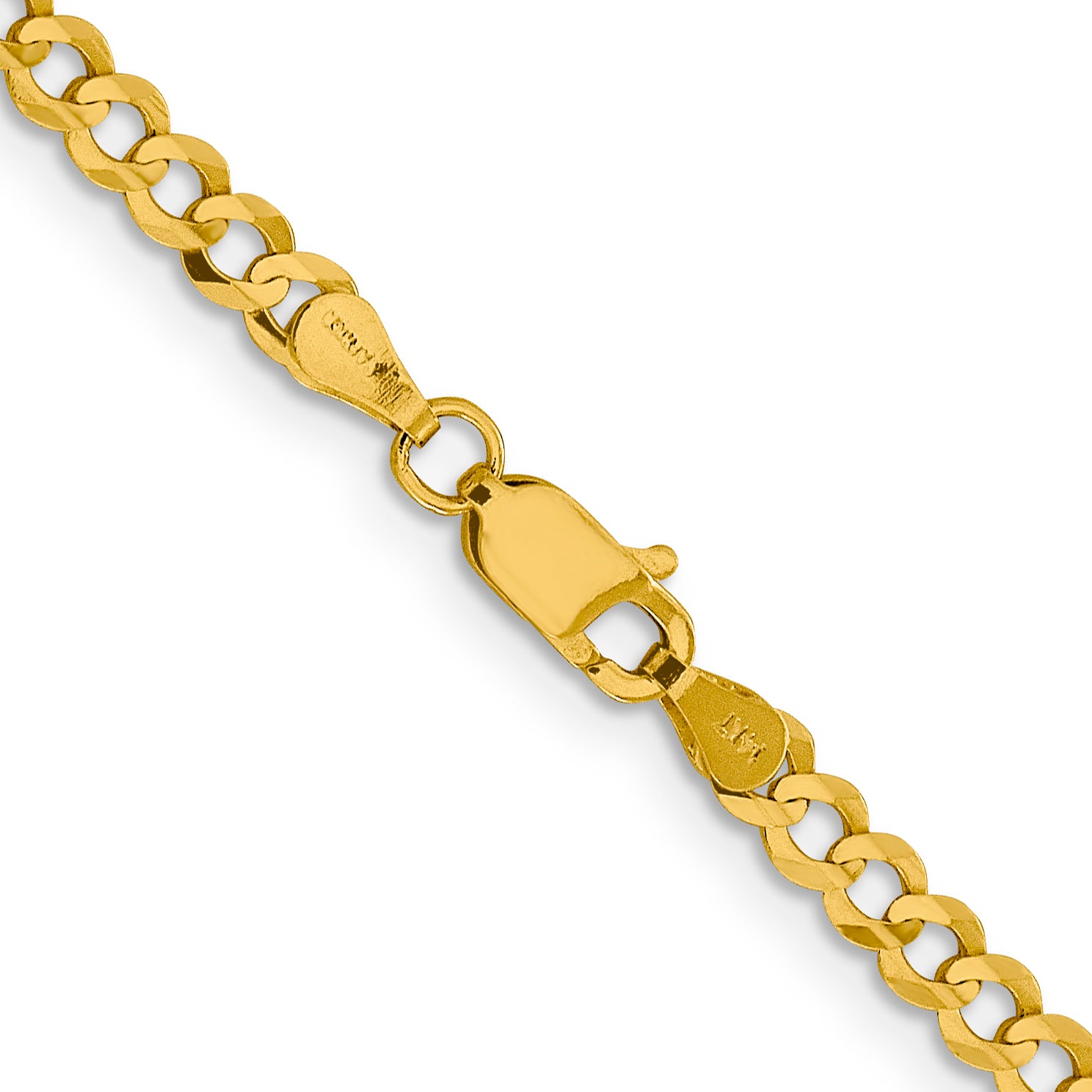 10K Yellow Gold 10K 3.7mm Lightweight Flat Cuban Chain