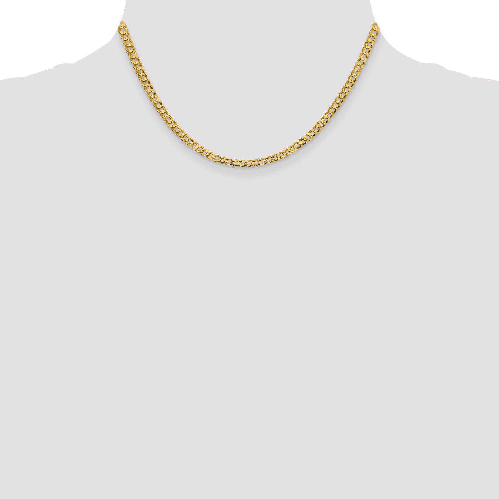 10K Yellow Gold 10K 3.7mm Lightweight Flat Cuban Chain