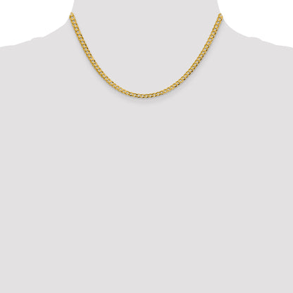10K Yellow Gold 10K 3.7mm Lightweight Flat Cuban Chain