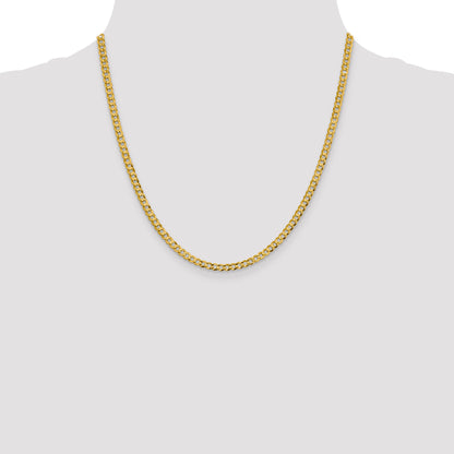 10K Yellow Gold 10K 3.7mm Lightweight Flat Cuban Chain