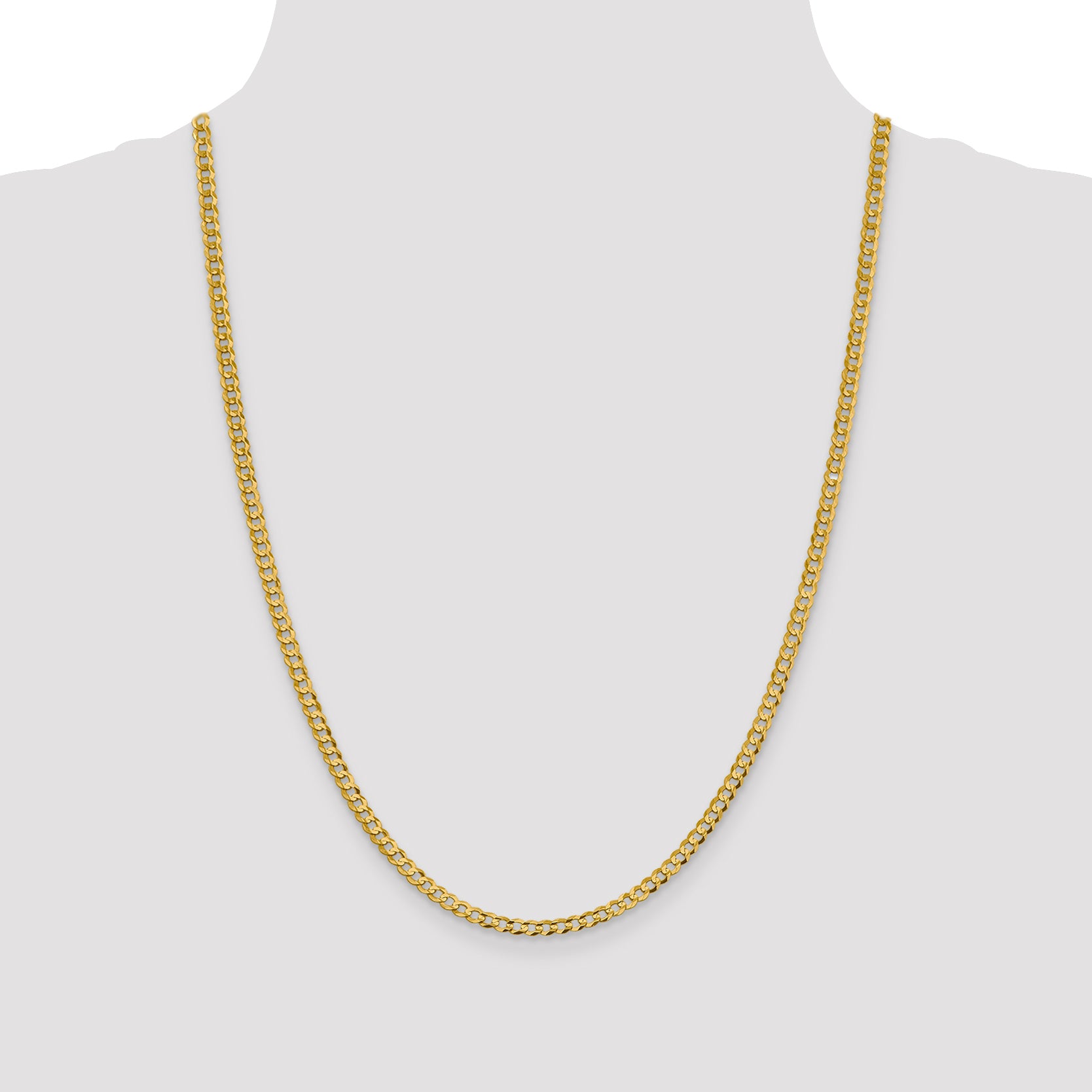 10K Yellow Gold 10K 3.7mm Lightweight Flat Cuban Chain