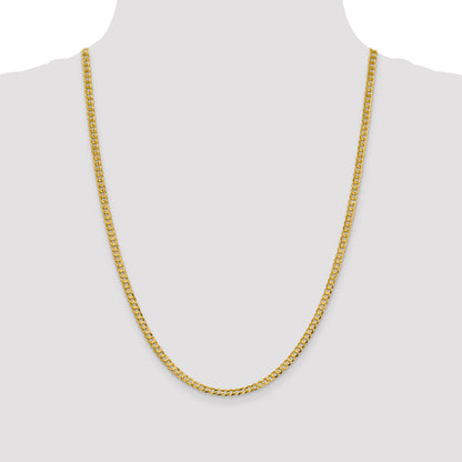 10K Yellow Gold 10K 3.7mm Lightweight Flat Cuban Chain