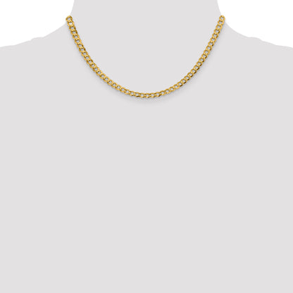 10K Yellow Gold 10K 4.7mm Lightweight Flat Cuban Chain
