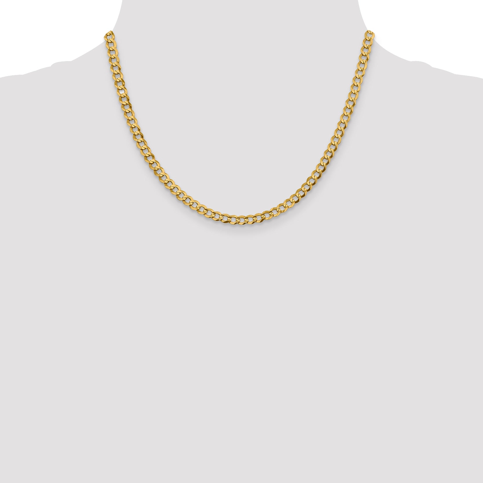 10K Yellow Gold 10K 4.7mm Lightweight Flat Cuban Chain