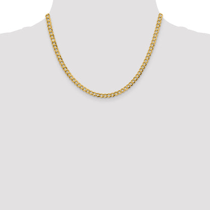 10K Yellow Gold 10K 4.7mm Lightweight Flat Cuban Chain