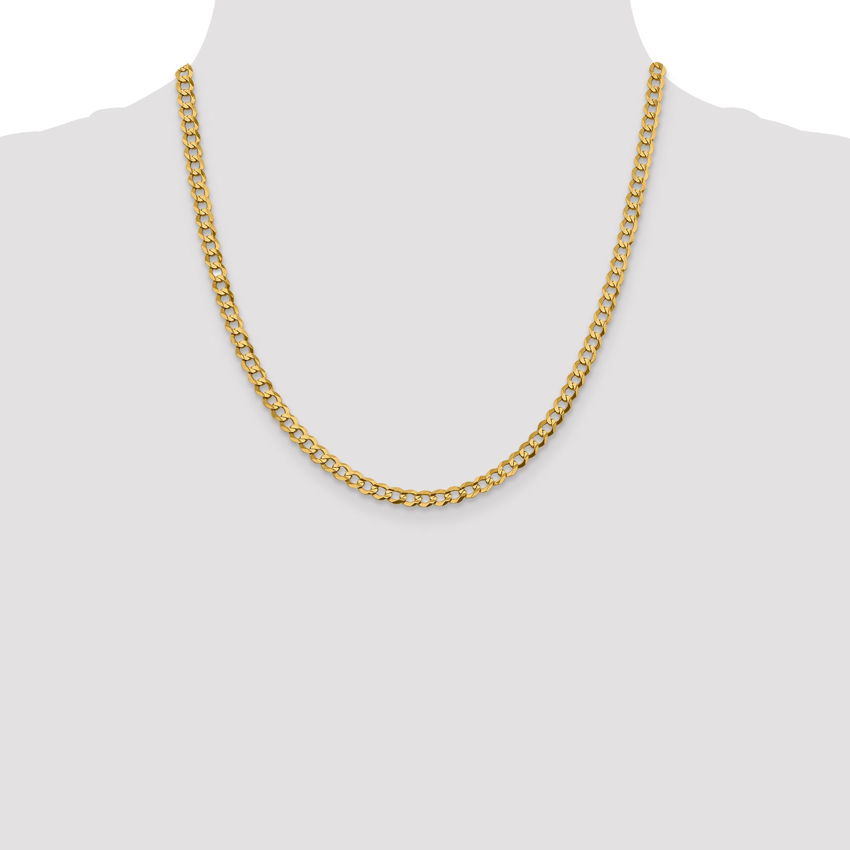 10K Yellow Gold 10K 4.7mm Lightweight Flat Cuban Chain