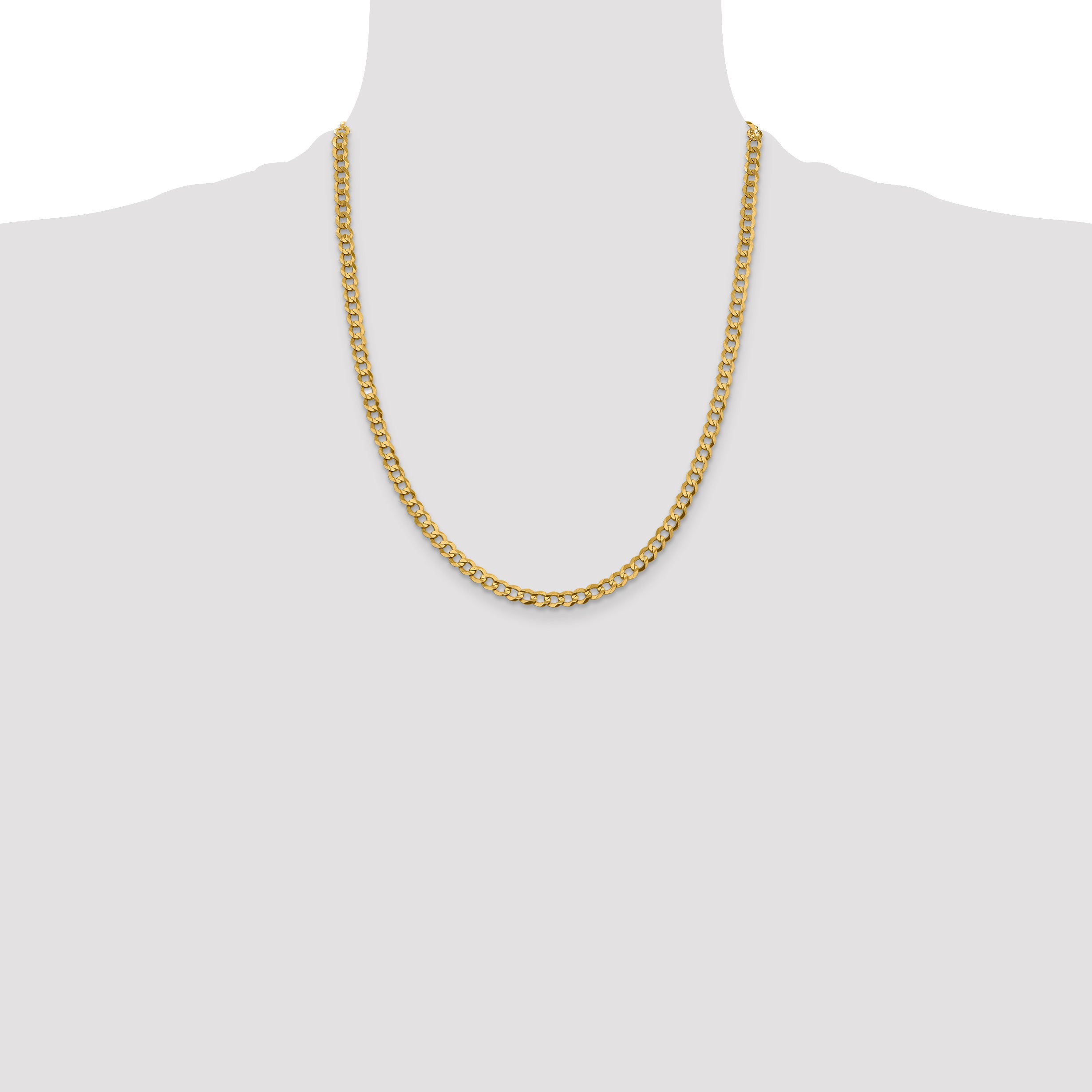 10K Yellow Gold 10K 4.7mm Lightweight Flat Cuban Chain