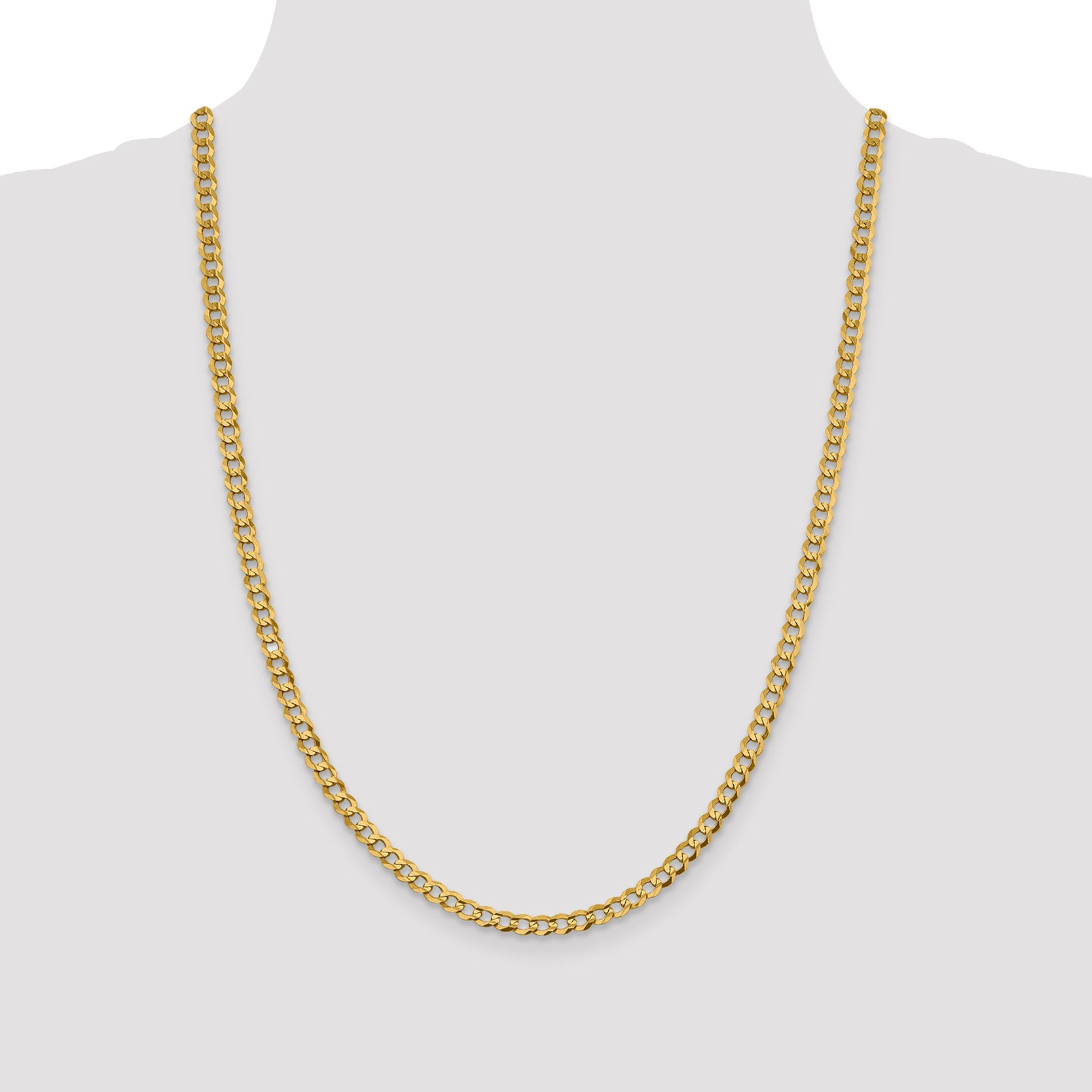 10K Yellow Gold 10K 4.7mm Lightweight Flat Cuban Chain