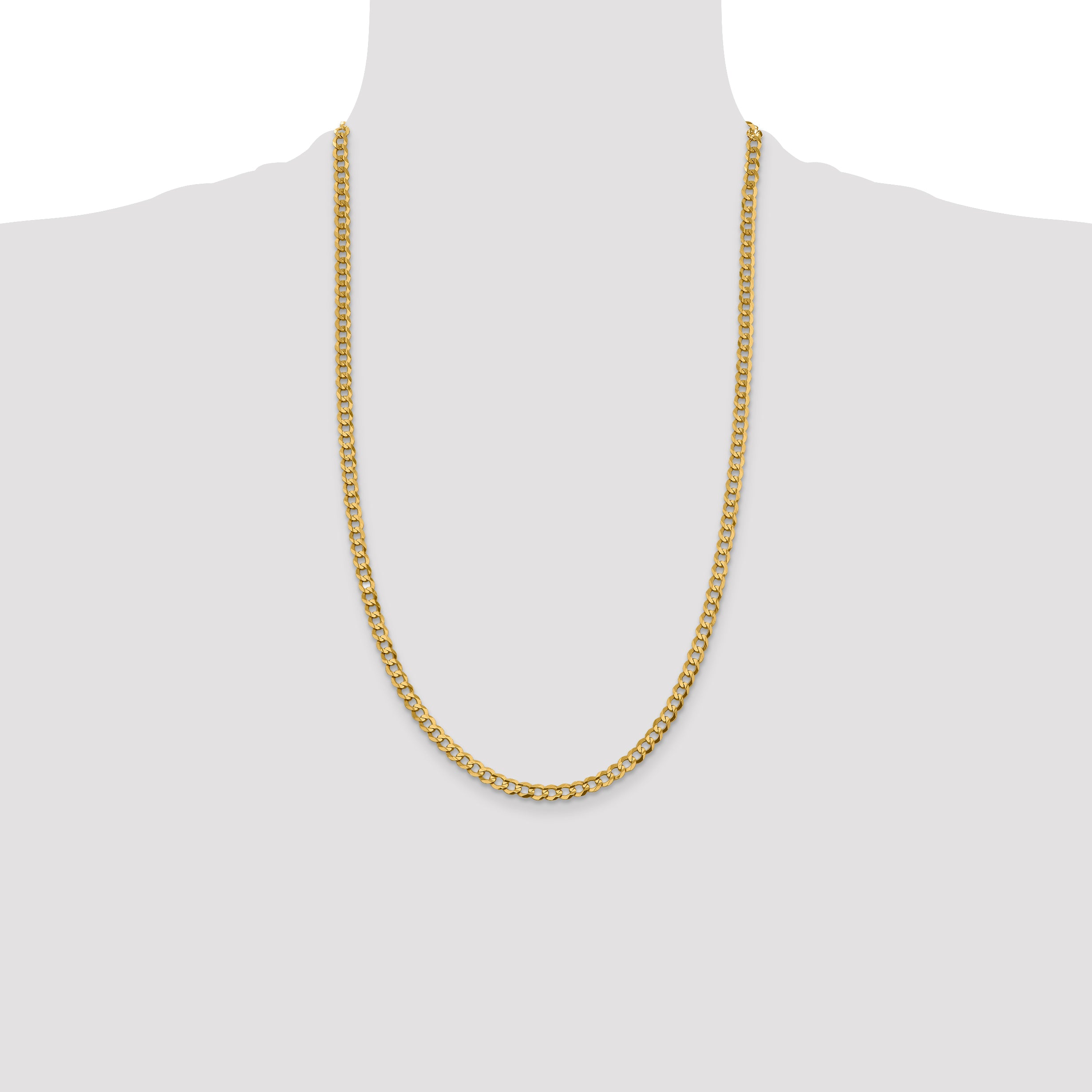 10K Yellow Gold 10K 4.7mm Lightweight Flat Cuban Chain