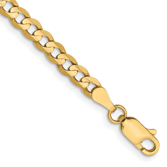 10K Yellow Gold 10K 3.8mm Open Concave Curb Chain
