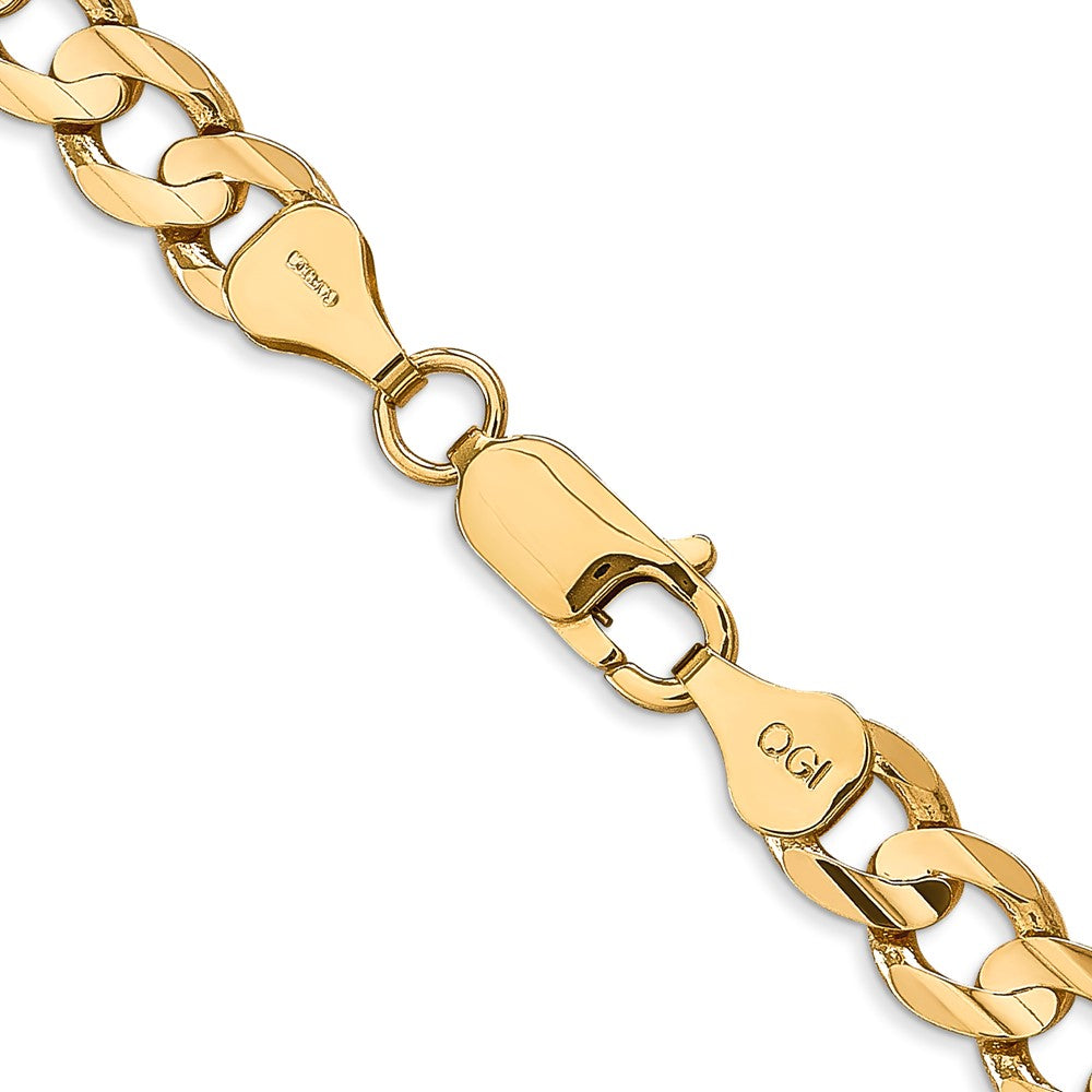 2 Inch 10K Yellow Gold 10K 6.75mm Open Concave Curb Chain Necklace