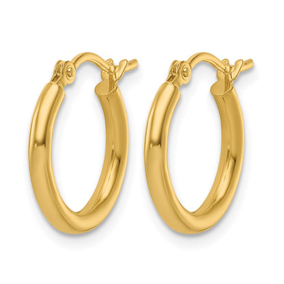 10K Yellow Gold Polished Hinged Hoop Earrings