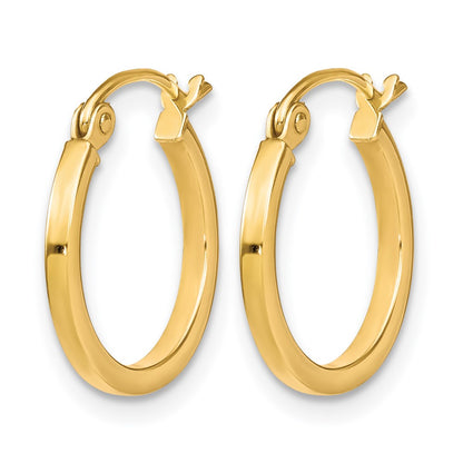 10K Yellow Gold Polished Hinged Hoop Earrings