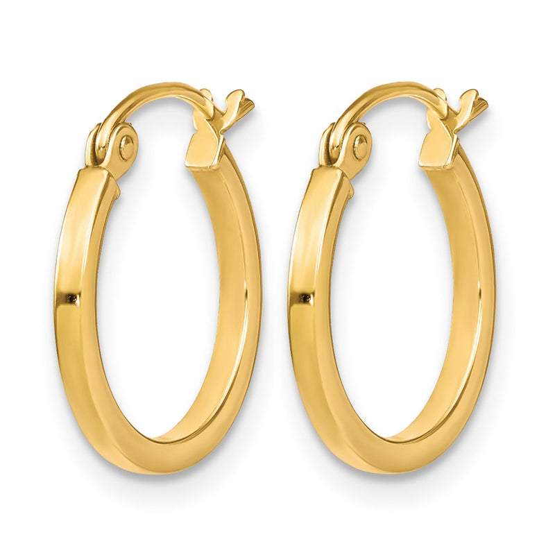 10K Yellow Gold Polished Hinged Hoop Earrings