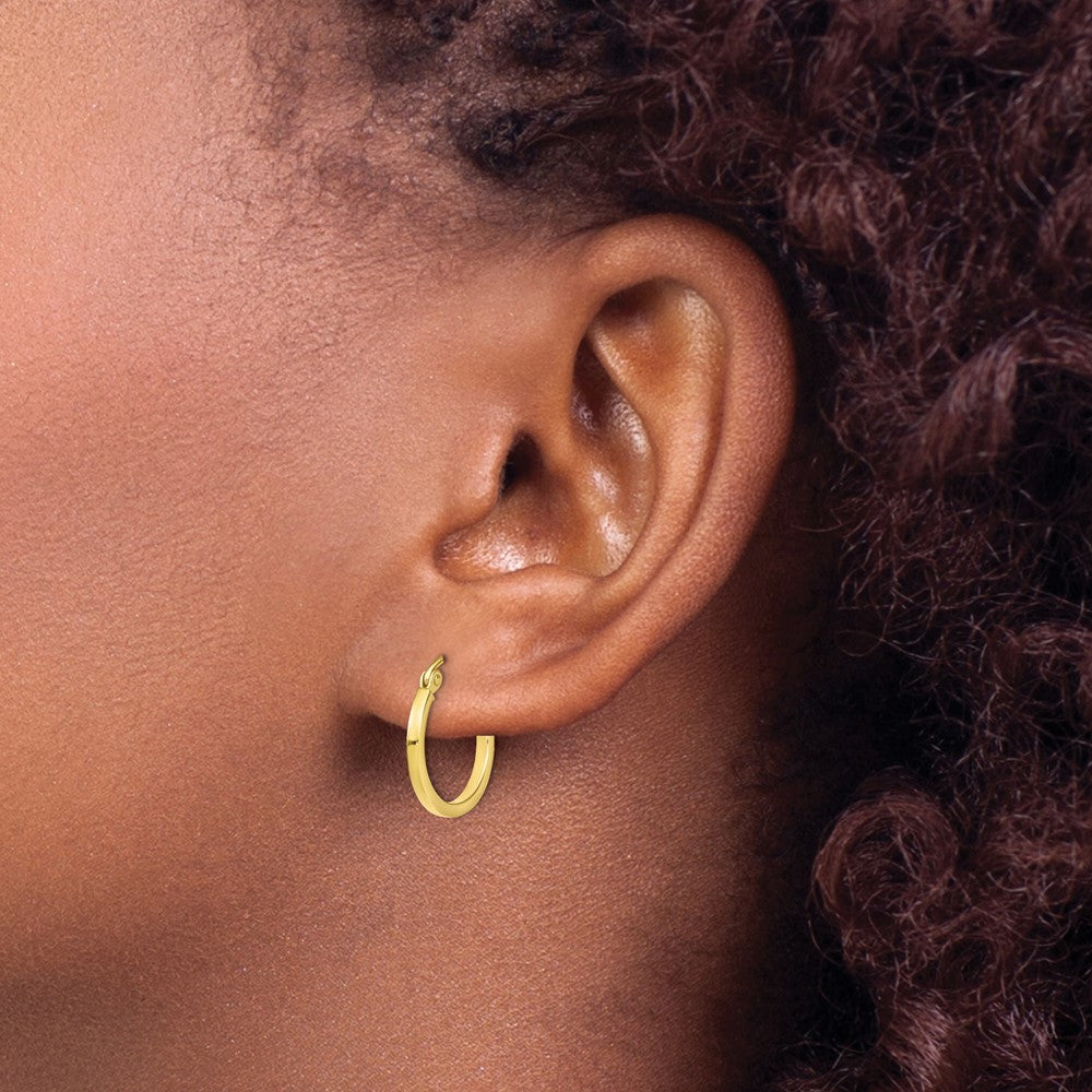 10K Yellow Gold Polished Hinged Hoop Earrings