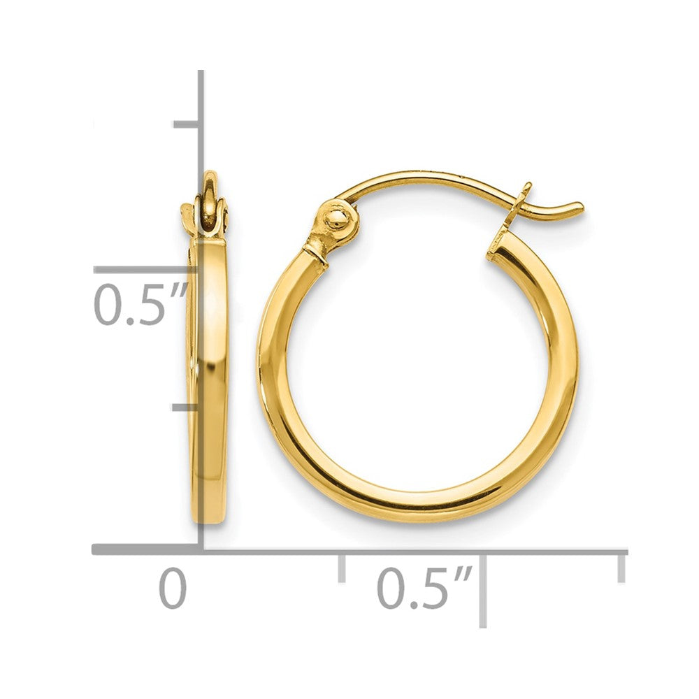 10K Yellow Gold Polished Hinged Hoop Earrings