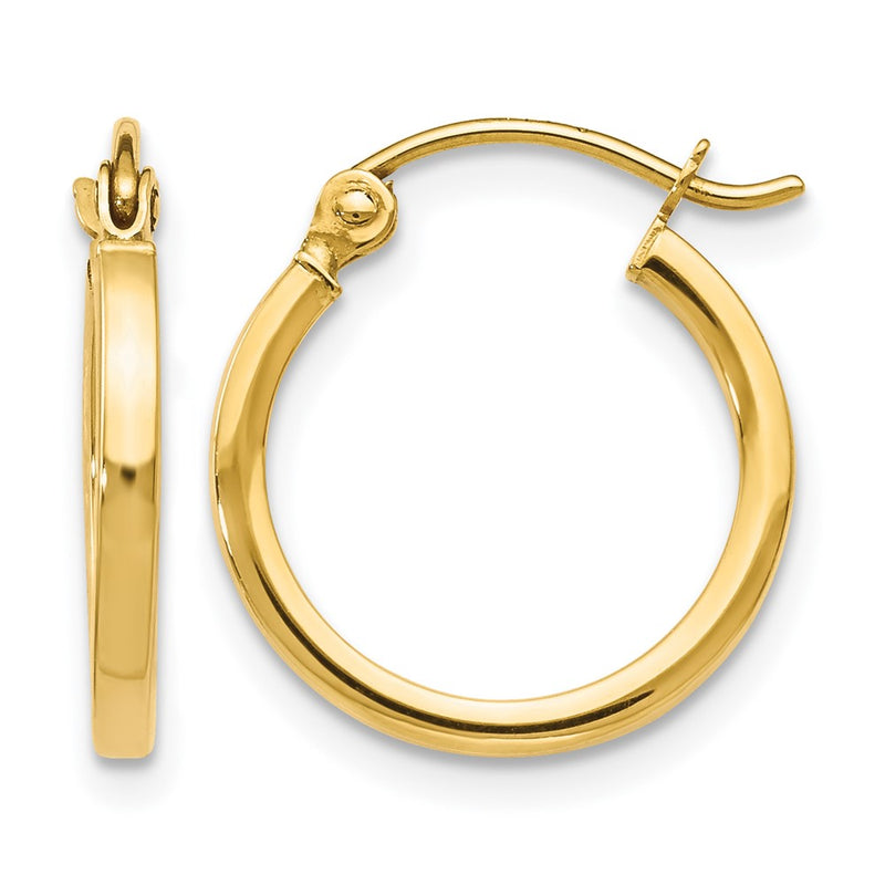 10K Yellow Gold Polished Hinged Hoop Earrings