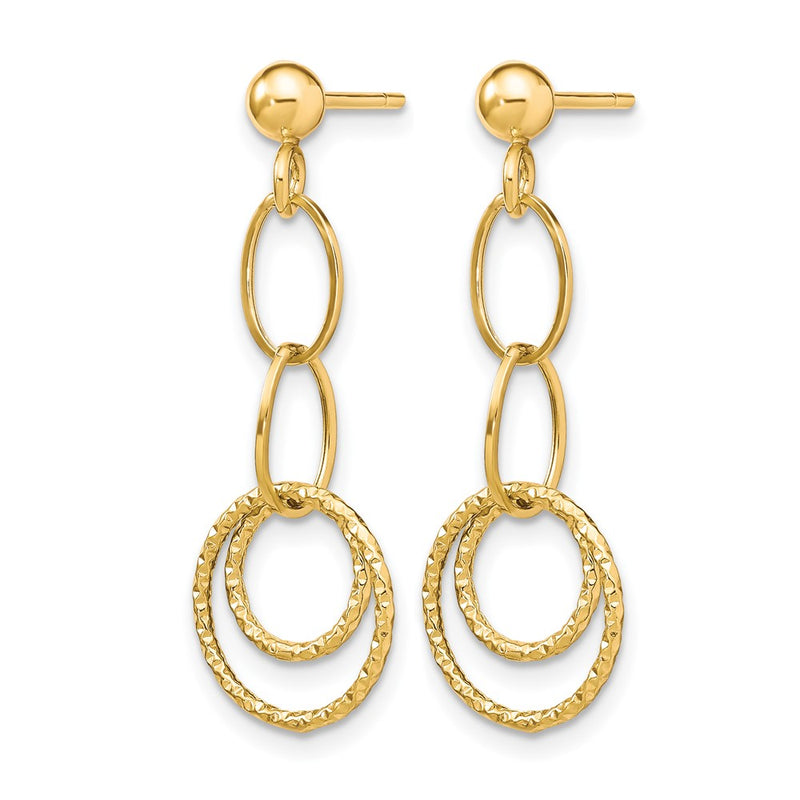 10K Yellow Gold Post Dangle Earrings