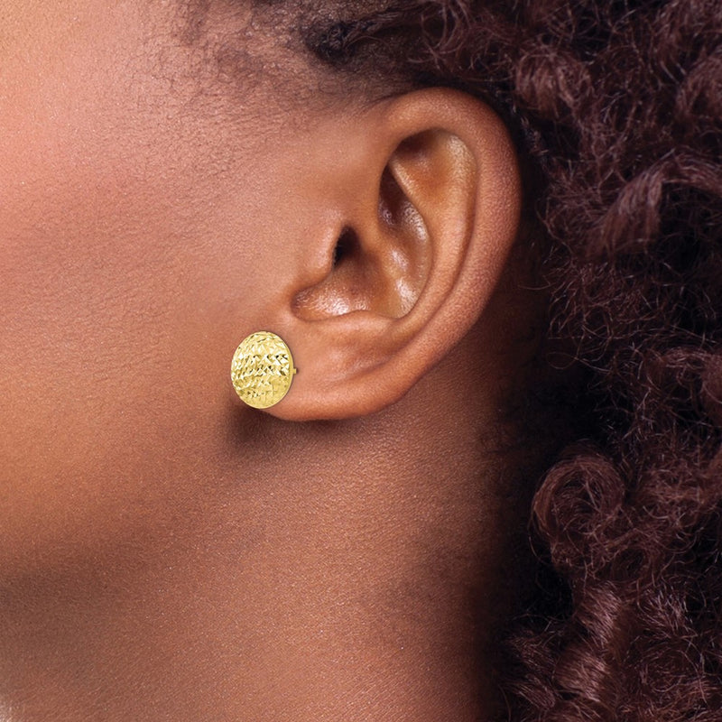 10K Yellow Gold D/C Post Earrings