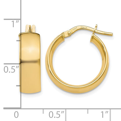 10K Yellow Gold Polished Hoop Earrings