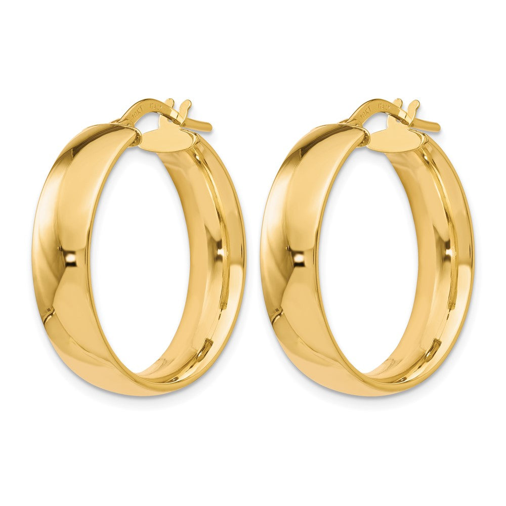 10K Yellow Gold 6mm Polished Hoop Earrings