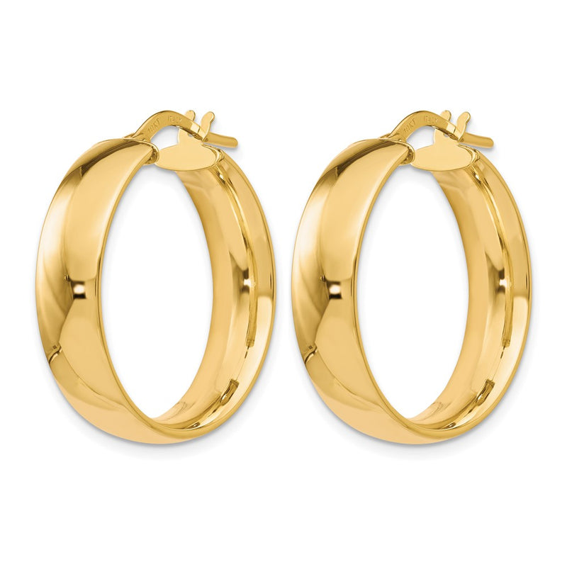 10K Yellow Gold 6mm Polished Hoop Earrings