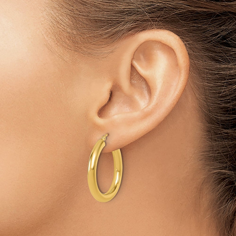 10K Yellow Gold Polished Lightweight Hoop Earrings