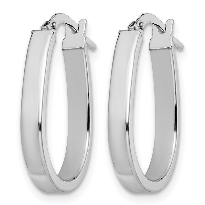 10K White Gold Polished U-Shape Hoop Earrings