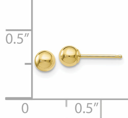 10K Yellow Gold Polished Ball Post Earrings