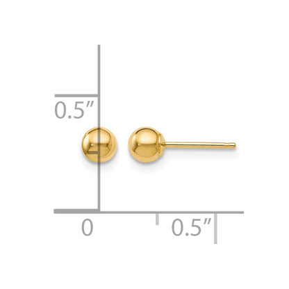 10K Yellow Gold Polished Ball Post Earrings